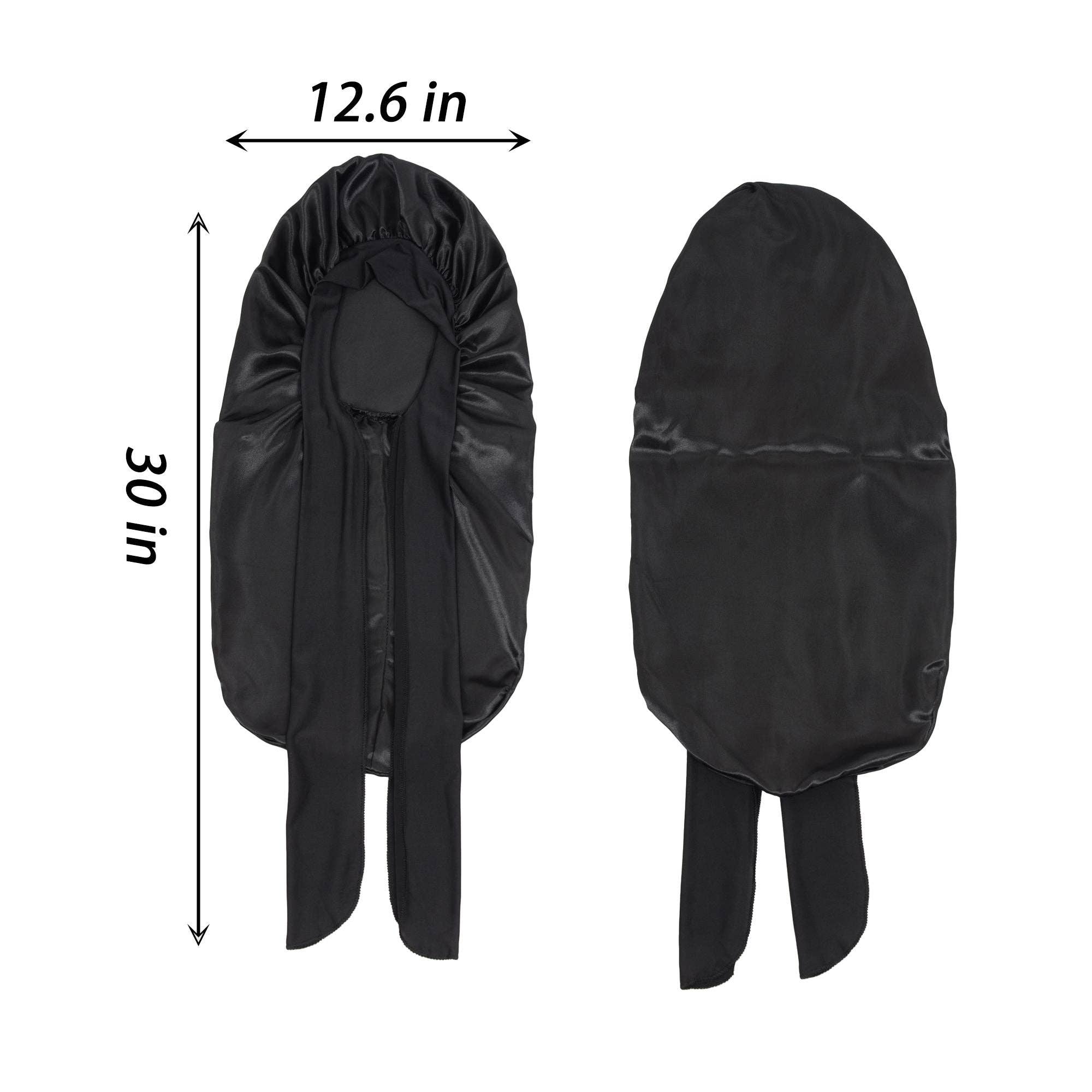 AK Brand - Wholesale Sleep Cap / Bonnet - Women's - Satin Long Bonnet Sleep Cap with Stretch Turban Band5