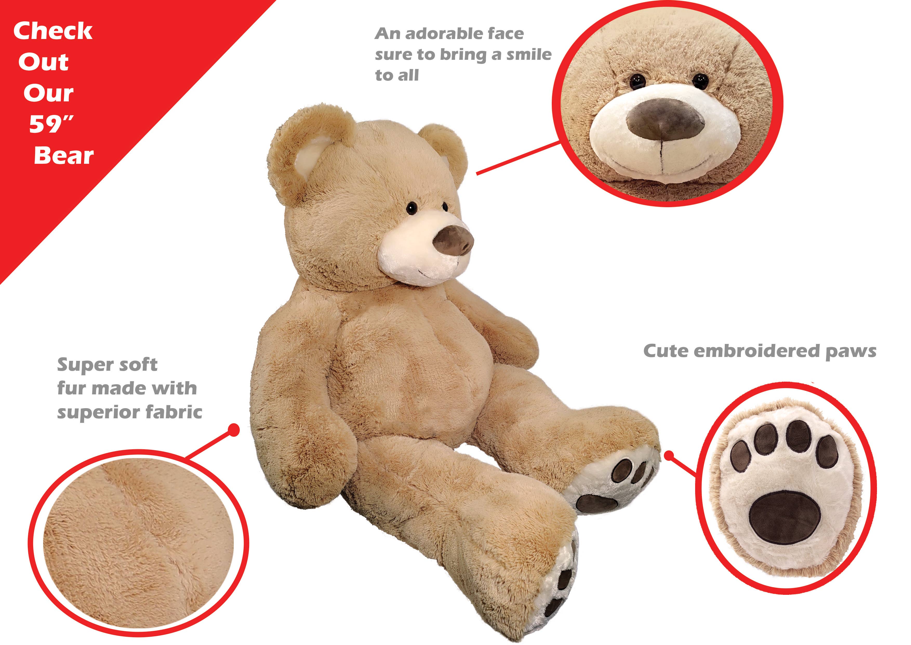 Anico - Venta al por mayor Peluche - Niños y bebés - Anico Oso de Peluche Gigante de 1,50 m (59 pulgadas)2