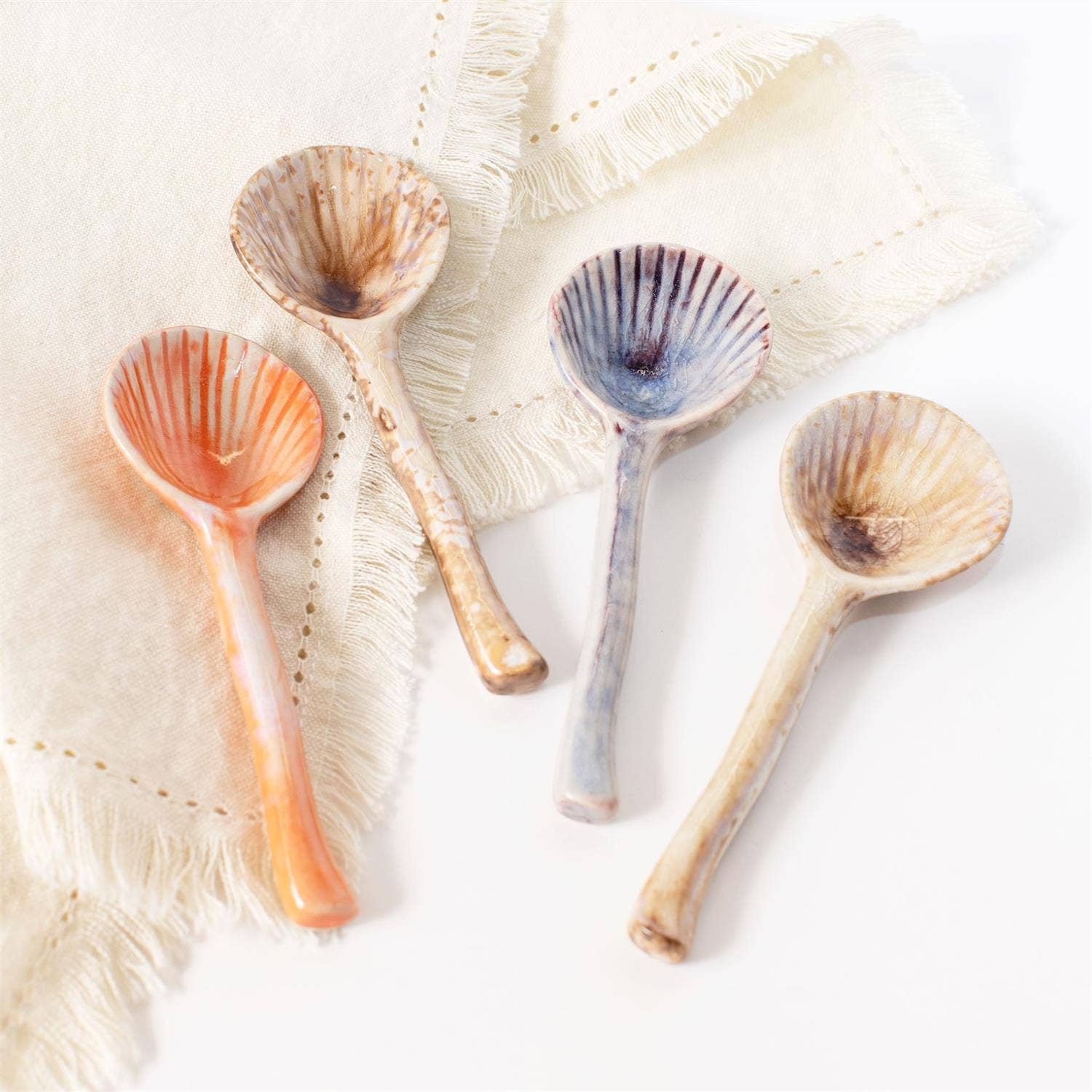 Audrey's Home & Gift – wholesale Kökssked – Skedar - Kammusslaskal Multi Color Glasyrer (PK/12 AST)1