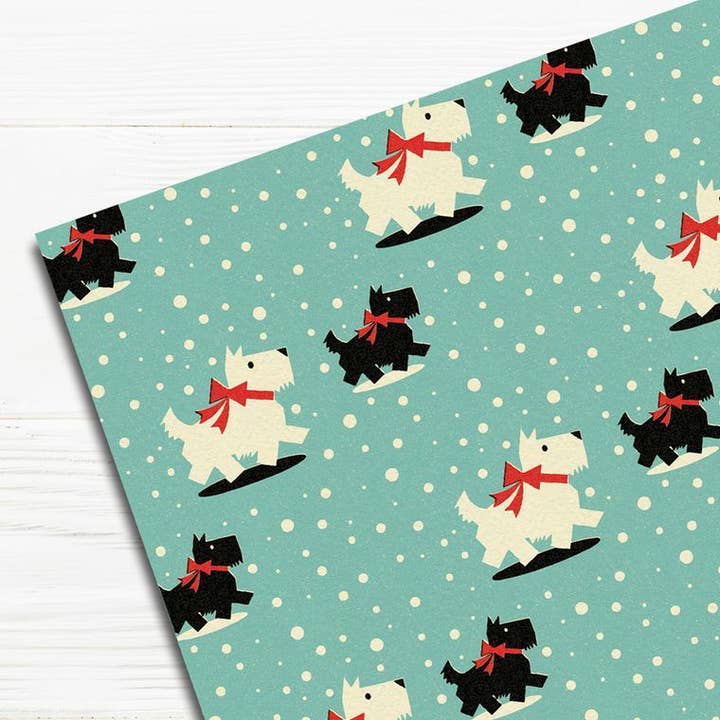 Christmas gift wrap: Scotties for wholesale by Pennychoo
