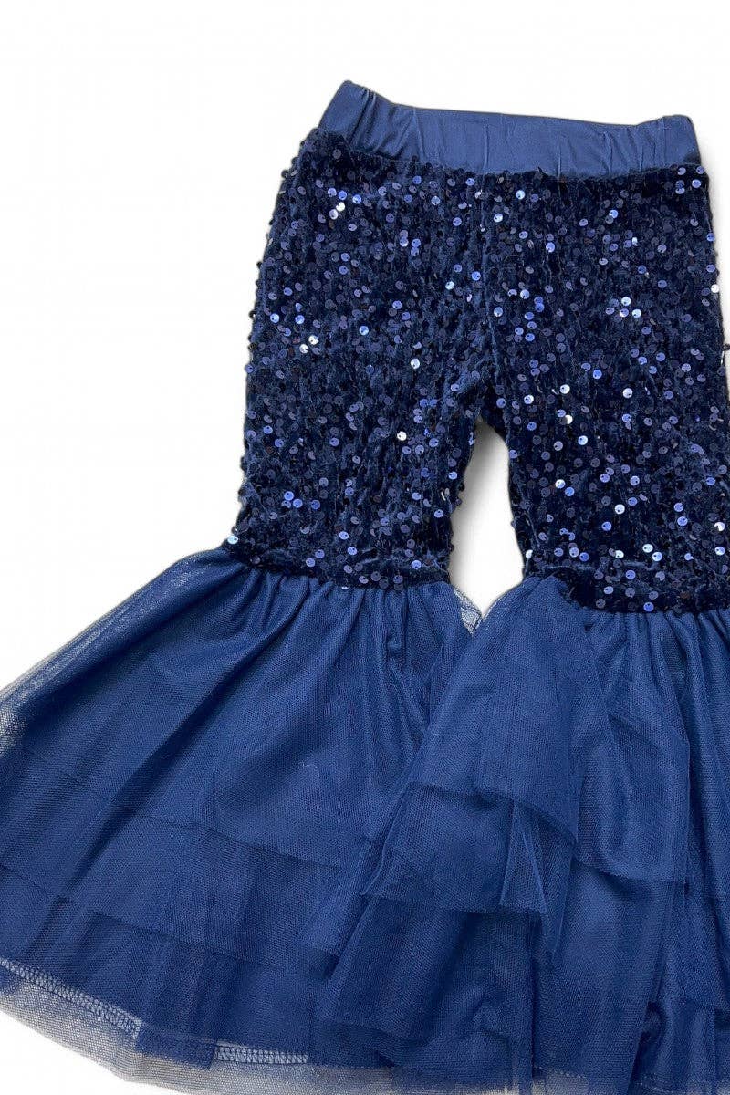 Kids Charm Online - Wholesale Pants - Kids - Navy blue sequins bell bottoms. OFG42790 SOL1