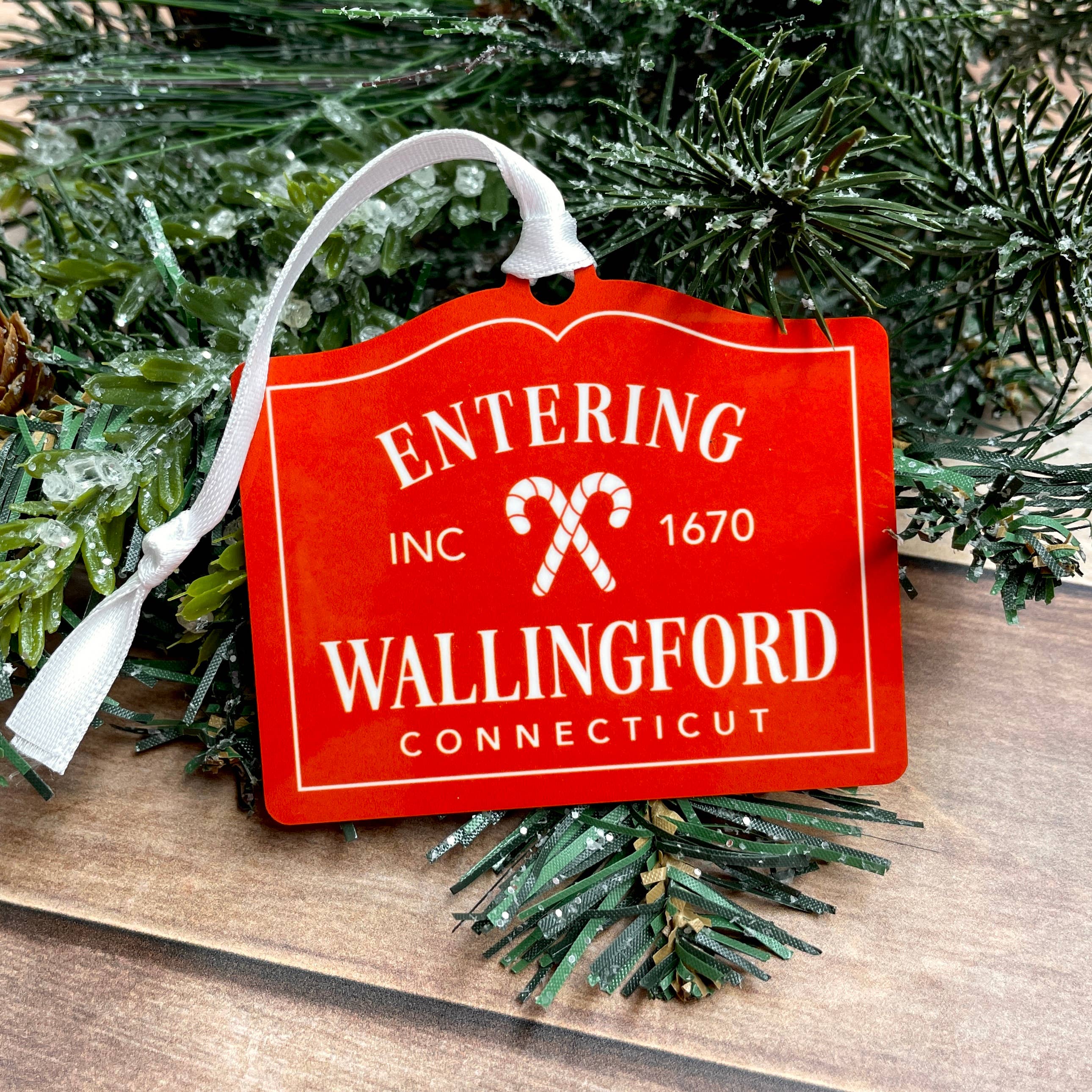 Heart & Willow Prints - Wholesale Ornament - Candy Cane Custom Entering Town Sign Christmas Ornament1