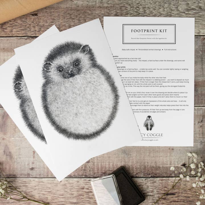 Lucy Coggle Designs – wholesale Hand & footprint kit – Child & baby – Baby Hedgehog Footprint Kit