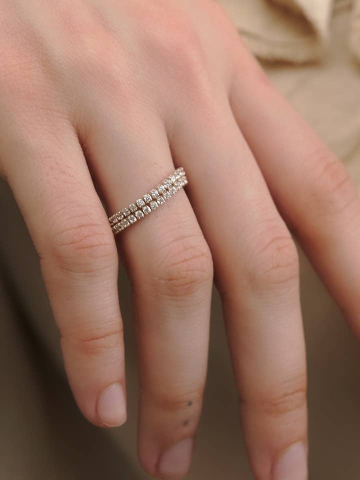 GEM TENNIS RINGS (BLACK/WHITE) for wholesale by SOLI STUDIO