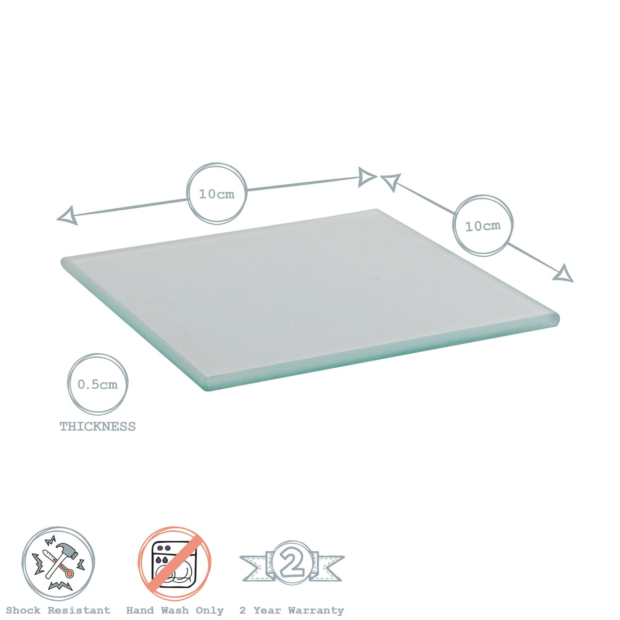 Rinkit Ltd – wholesale Coasters – Harbour Housewares Square Glass Coaster - White4