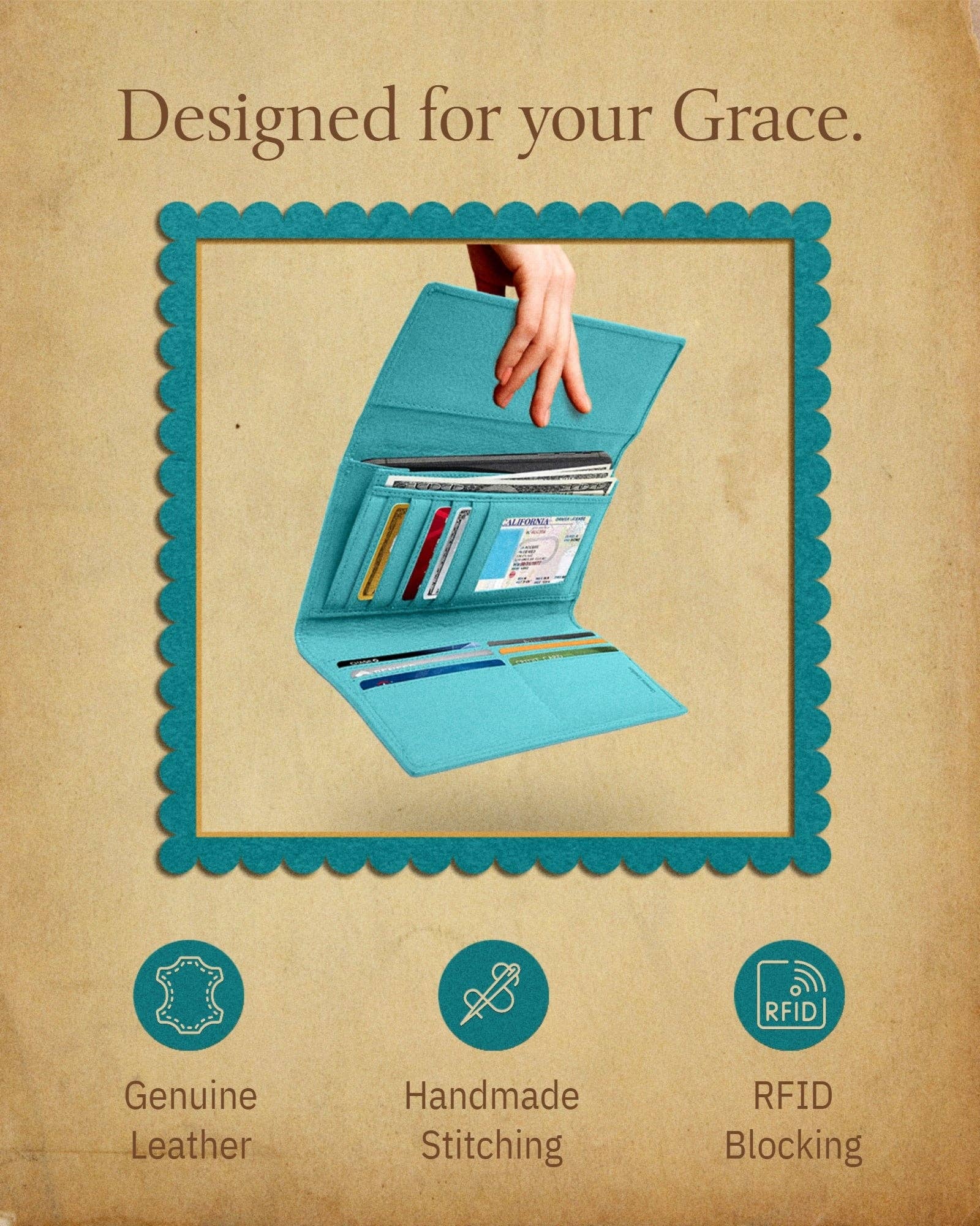 Access Denied Accessories - Wholesale Wallet - Women's - Trifold Clutch RFID Wallets For Women With Checkbook Holder26