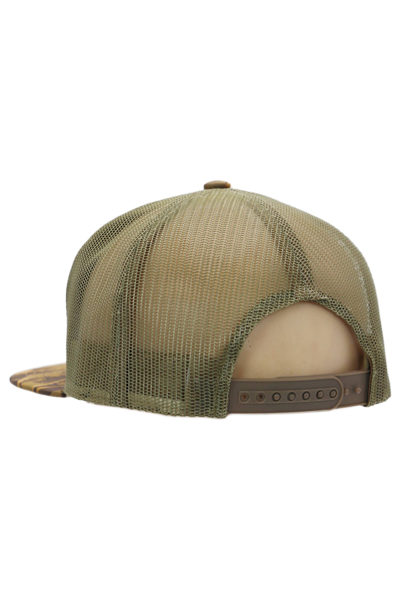 Cap Zone - Wholesale Trucker Hat - Unisex - Solid Front Nylon Camo 7 Panel Flat Trucker Hat10
