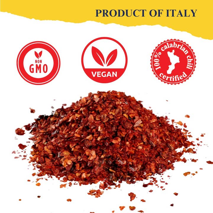 Wholesale Italian Food - Wholesale Dried Spice - L'Oro Del Sud, Dry Calabrian Chili Red Pepper Flakes, 2.2 lb (1 kg)2