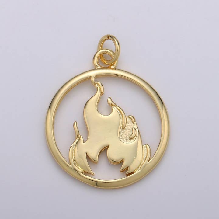 Aim Eternal - Wholesale Individual Charm/Pendant - Dainty Gold Element Charm Fire Wind Earth Ocean Wave Charm. 24K Gold Filled Charm for Bracelet Necklace Earring Supply D-915 D-923 - D-9251