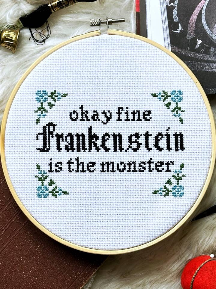 Frankenstein is the Monster - Cross Stitch Kit for wholesale by The Gloomy Gremlin