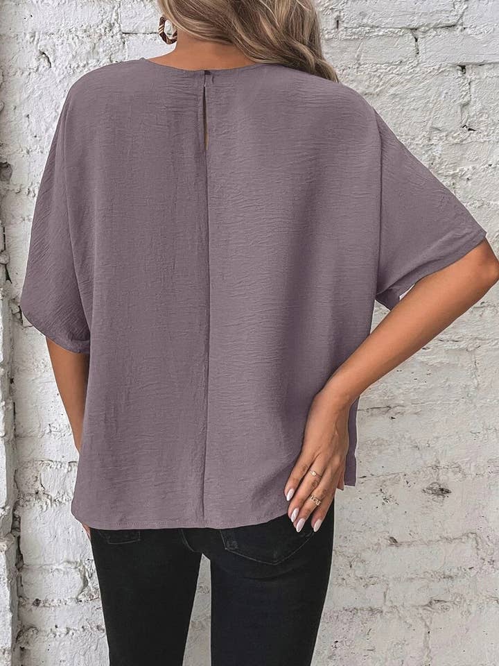 Suhkasana - Wholesale Tunic - Women's - Casual Round Neck Knot Waist Tunic T-Shirt11