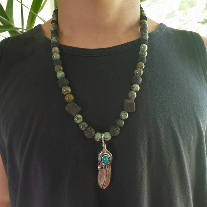 Lapiseum - Wholesale Beaded/Pearl Necklace - Indian Dreams men's necklace5