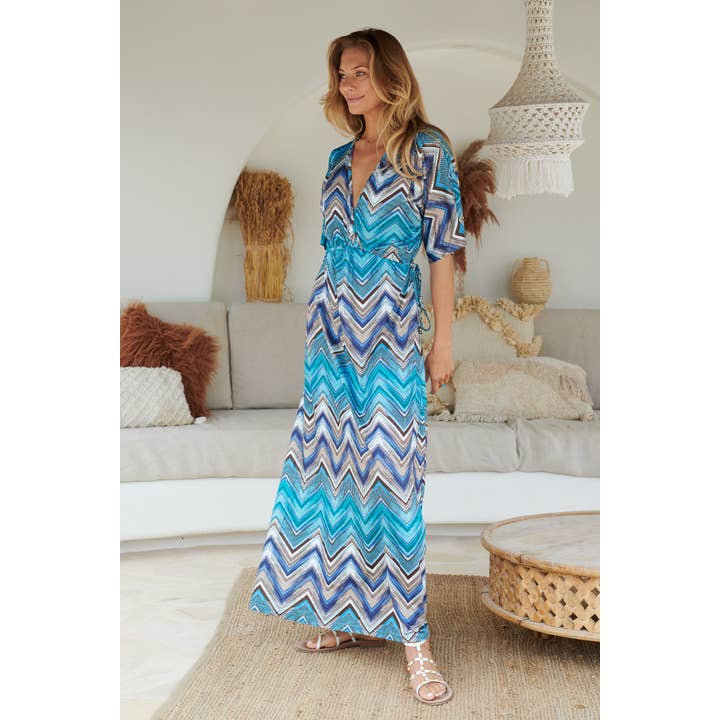 Kimono dress Lotus Myzithres | Iceblue for wholesale by Chic by Lirette