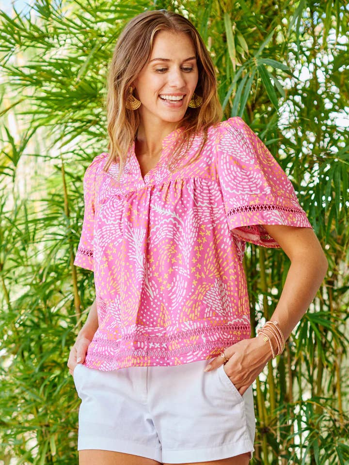 Mary Square – wholesale Tops set – Women's – Jasmine Top | Mango Mosaic Pink