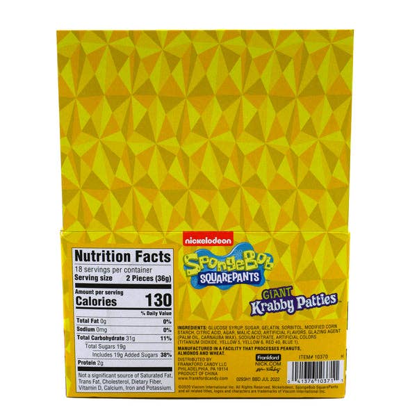 I Got Your Candy - Wholesale Gummy - Frankford Giant Original Krabby Patties Gummy 0.63oz -36ct