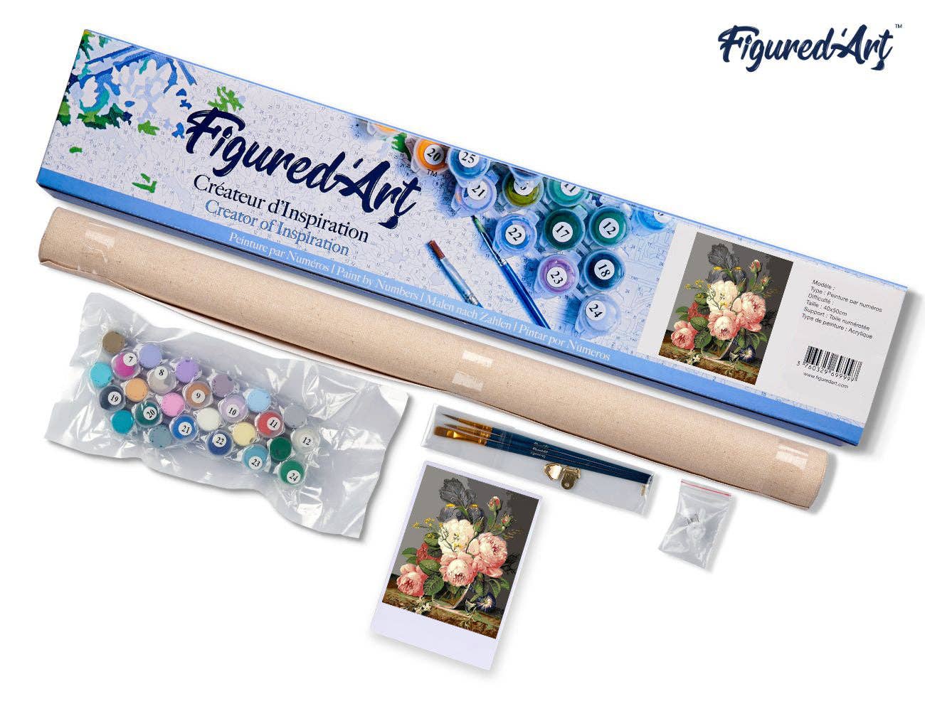 Figured'Art – wholesale DIY craft kit – Paint by numbers - Bouquet of Wild Flowers4