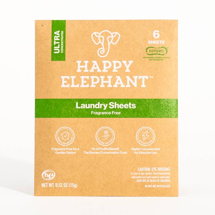 Laundry Detergent Sheets (Unscented) - 6 Count | 6 Loads for wholesale by Happy Elephant