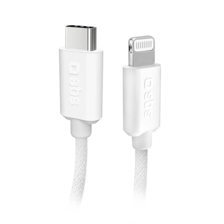 USB-C-Lightning-Gewebekabel mit Kabelclip, 1,5 Meter für den Großhandel von SBS
