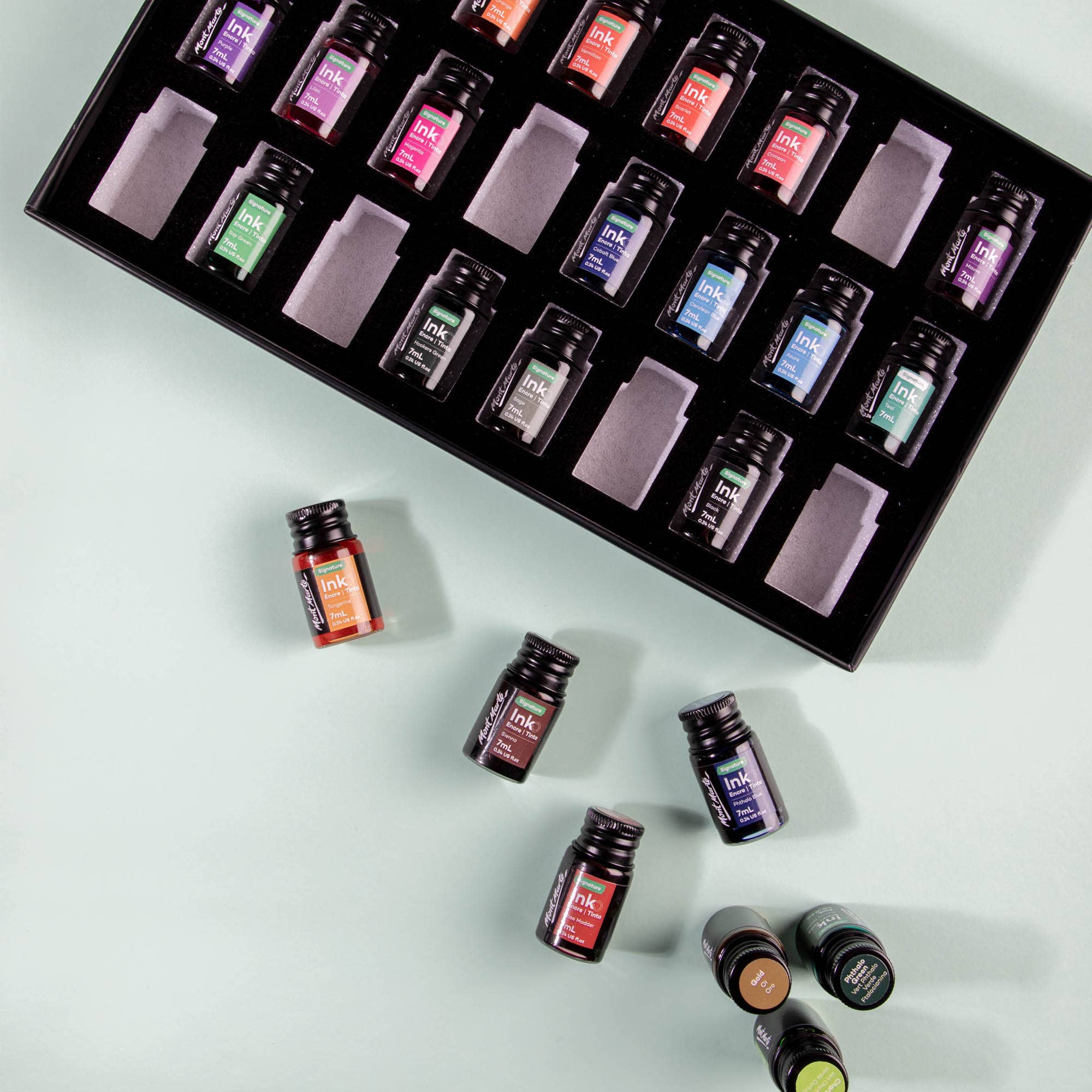 Mont Marte Usa, Inc. - Wholesale Ink Pad - Drawing Ink Colors Signature 24pc x 7ml (0.24 US fl.oz)1