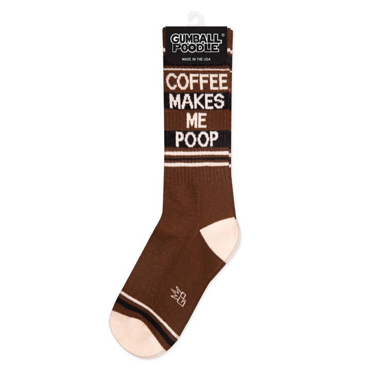Gumball Poodle - Wholesale Socks - Unisex - Coffee Makes Me Poop Gym Crew Socks2