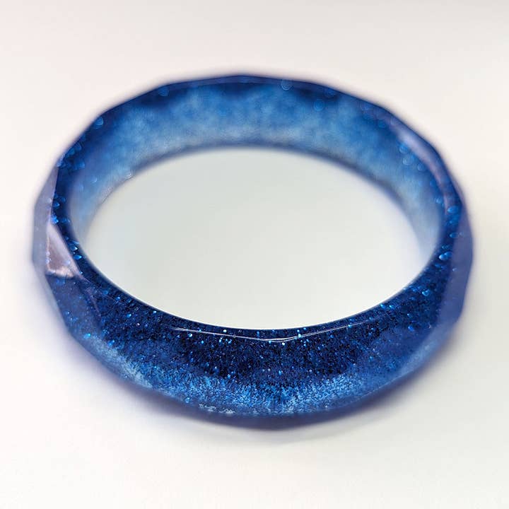 Royal Blue Glitter Slip-on Bangle Resin Bracelet for wholesale by Stylish Jewelry Supply