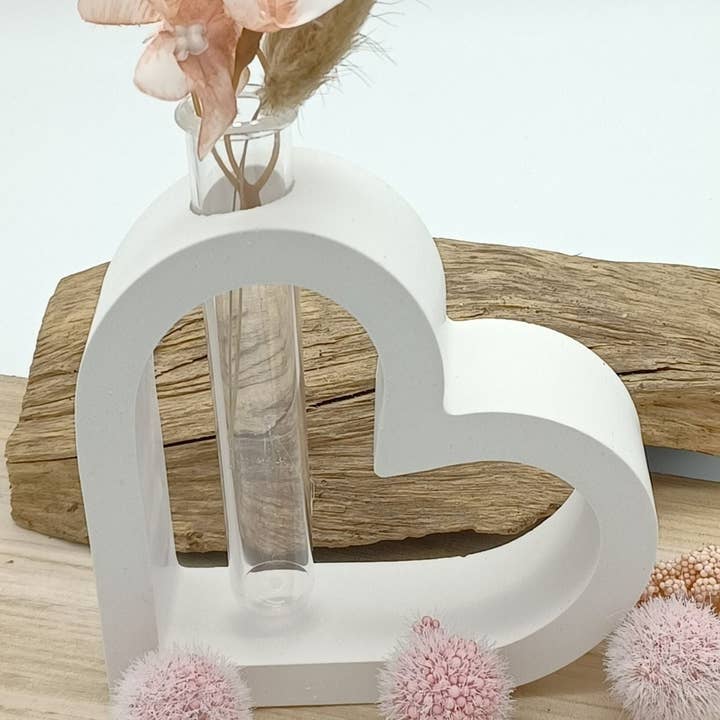 Formas de fundição Raysin, coração, vaso de tubo de ensaio em forma de coração por atacado de perleperle