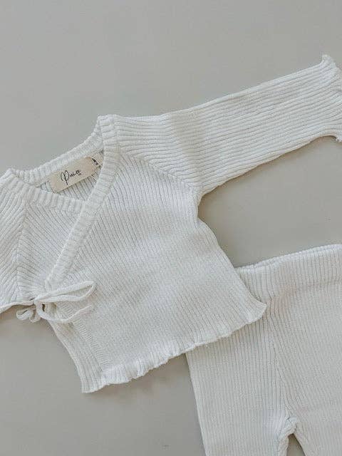 Petite + Co - Wholesale Clothing set – Baby - RIBBED KIMONO SET | MILK3