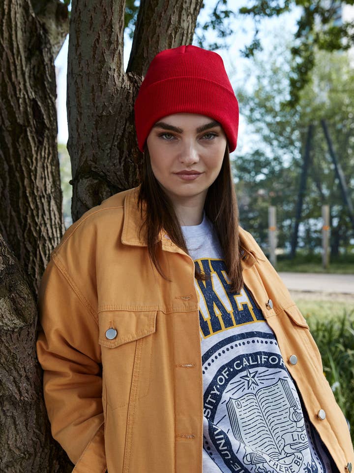 Cappello Beanie Original in Cotone Biologico Beechfield | Traspirante | Unisex | 7 colori | Taglia unica per la vendita all'ingrosso da parte di Logo Free Clothing