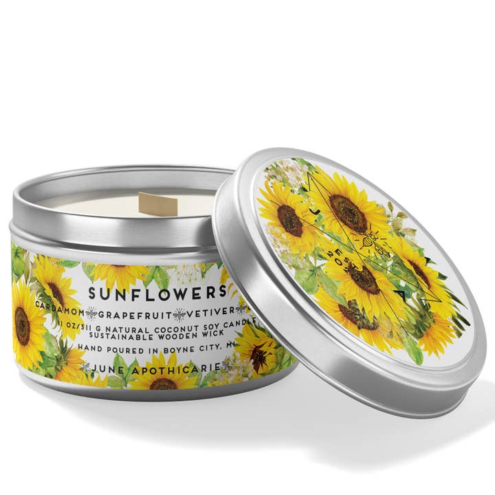 Candela in latta da 325 ml con stoppino per la vendita all'ingrosso da parte di June Apothicarie