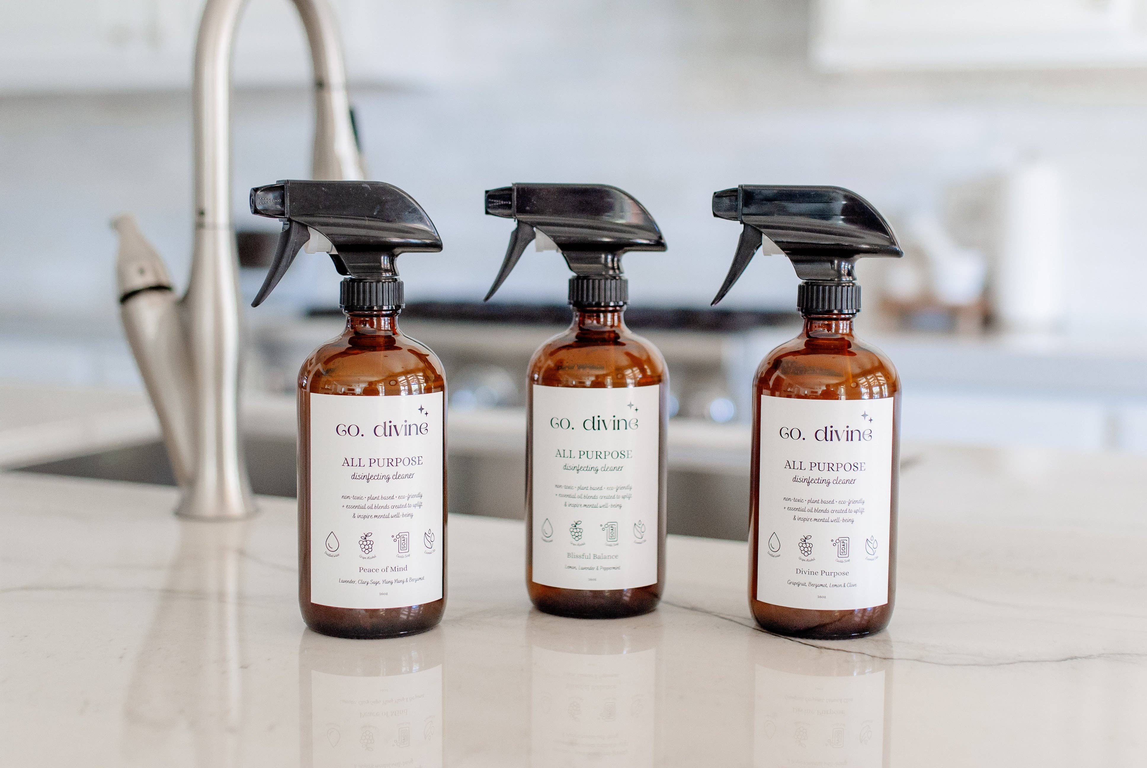 Collectively Divine - Wholesale Multi-Surface Cleaner - All Purpose Disinfecting Cleaner - 16oz Amber Glass Bottle1