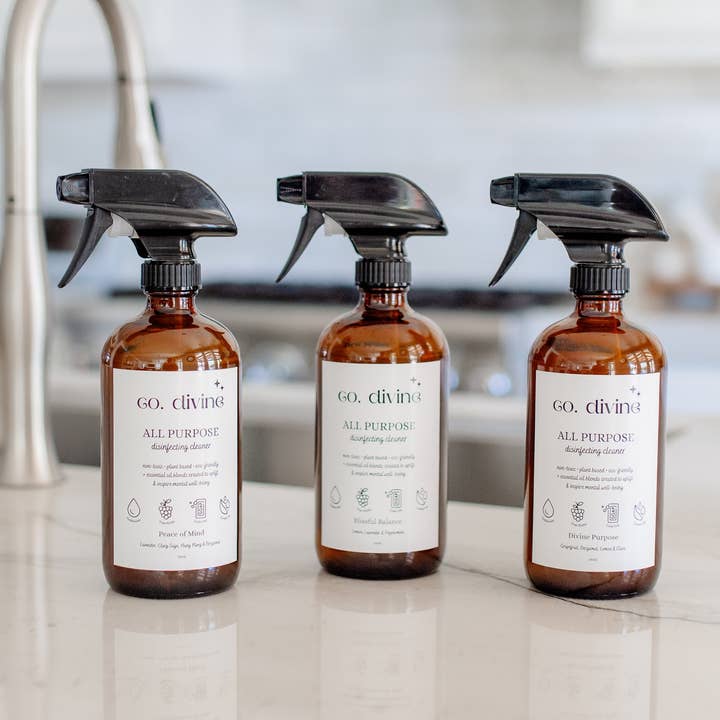 Collectively Divine - Wholesale Multi-Surface Cleaner - All Purpose Disinfecting Cleaner - 16oz Amber Glass Bottle1