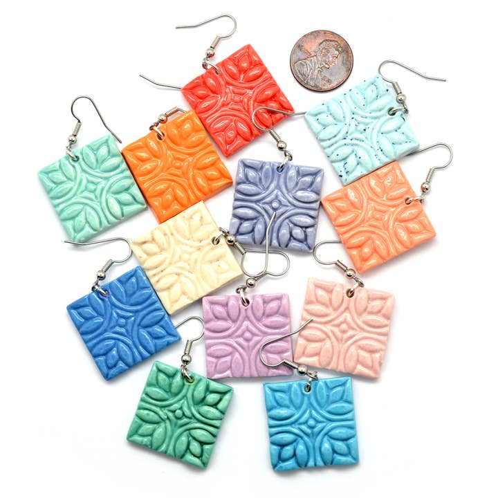 Ceramic Art Deco Dangle Earrings for wholesale by Dunitz & Company