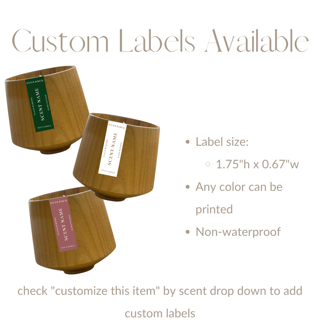 River Birch Candles - Vendita all'ingrosso Candela in vasetto - Barattolo di legno chiaro da 7,5 once - Etichetta privata per candele di soia - Senza marchio4