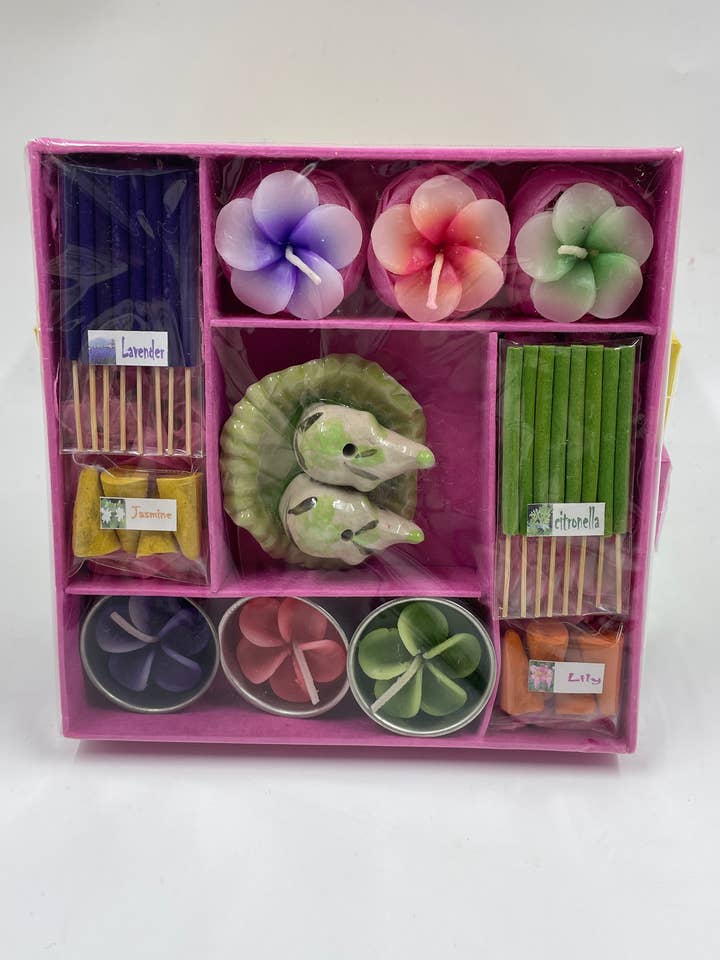 Velas artesanales Incienso y soporte de cerámica para venta al por mayor de Funky Yak Ltd