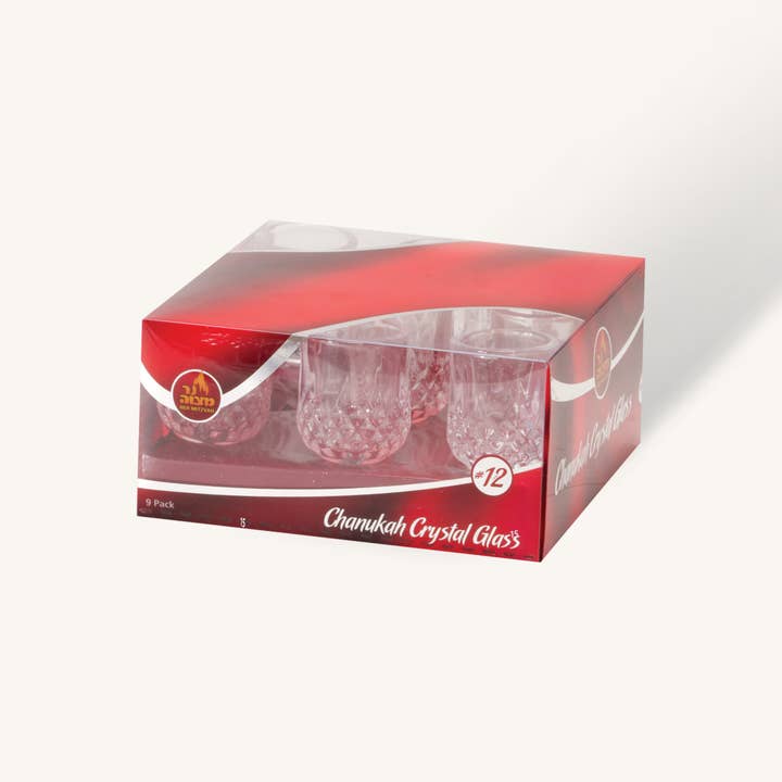 Ner Mitzvah - Wholesale Candle Holder - Crystal Oil Glass Cups - #12 - 9 Pack1