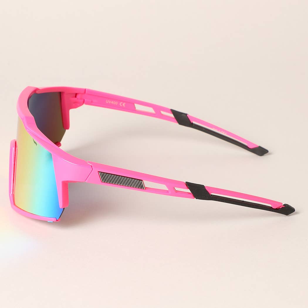 Solid Color Frame Tinted Lenses Sport Sunglasses for wholesale on Faire5