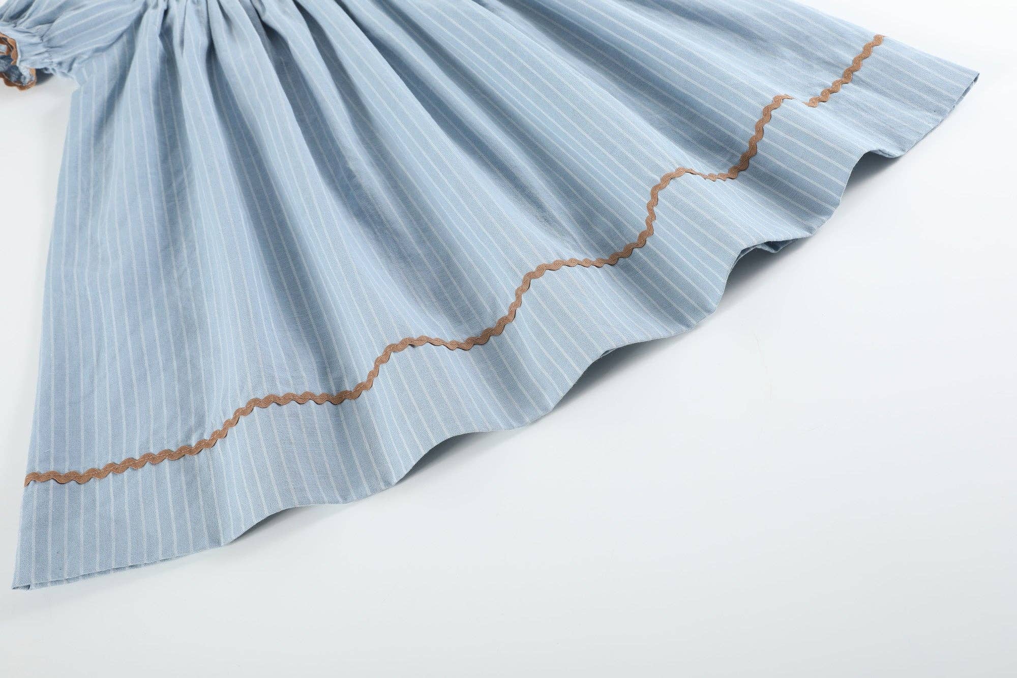 Lil Cactus - Wholesale Dress - Kids - Light Blue Puppy Smocked Bishop Dress3