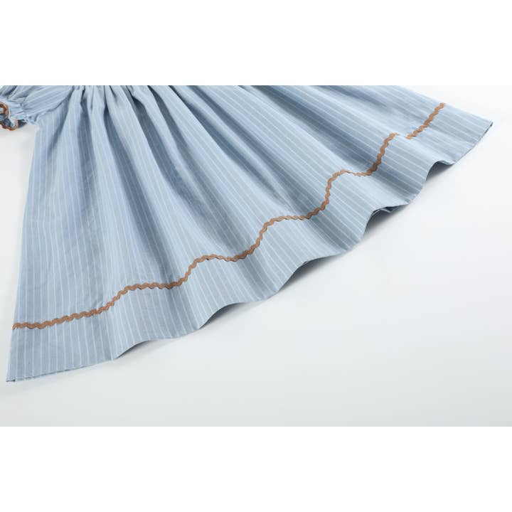 Lil Cactus - Wholesale Dress - Kids - Light Blue Puppy Smocked Bishop Dress3