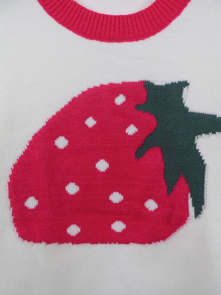 Hope & Sunshine - Wholesale Knit Sweater - Women's - Strawberry Graphic Pullover Sweater25