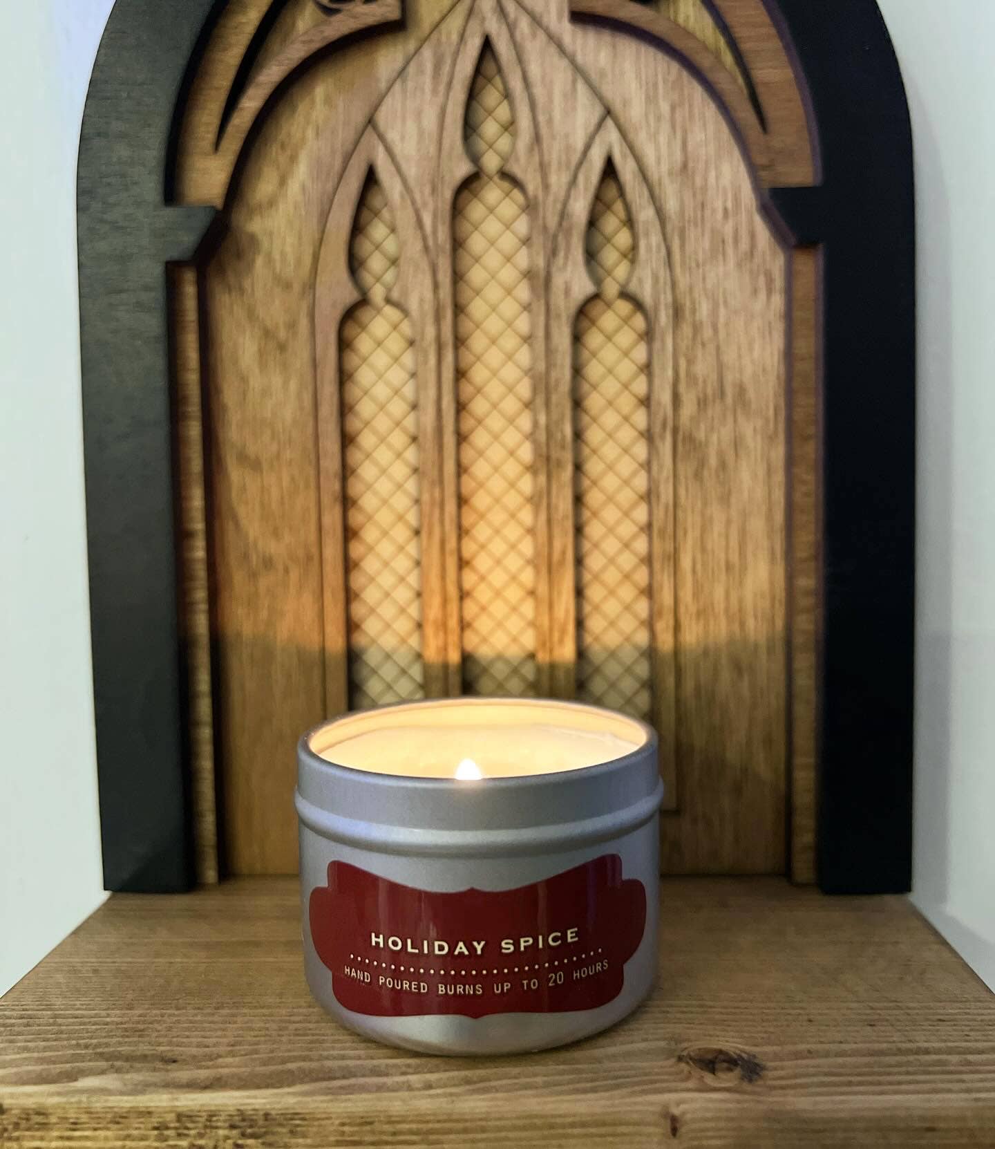 Studio Dust - Wholesale Wall Mounted Shelf - Gothic Cathedral Arch Wall Shelf - Wood Candle Sconce, Altar2