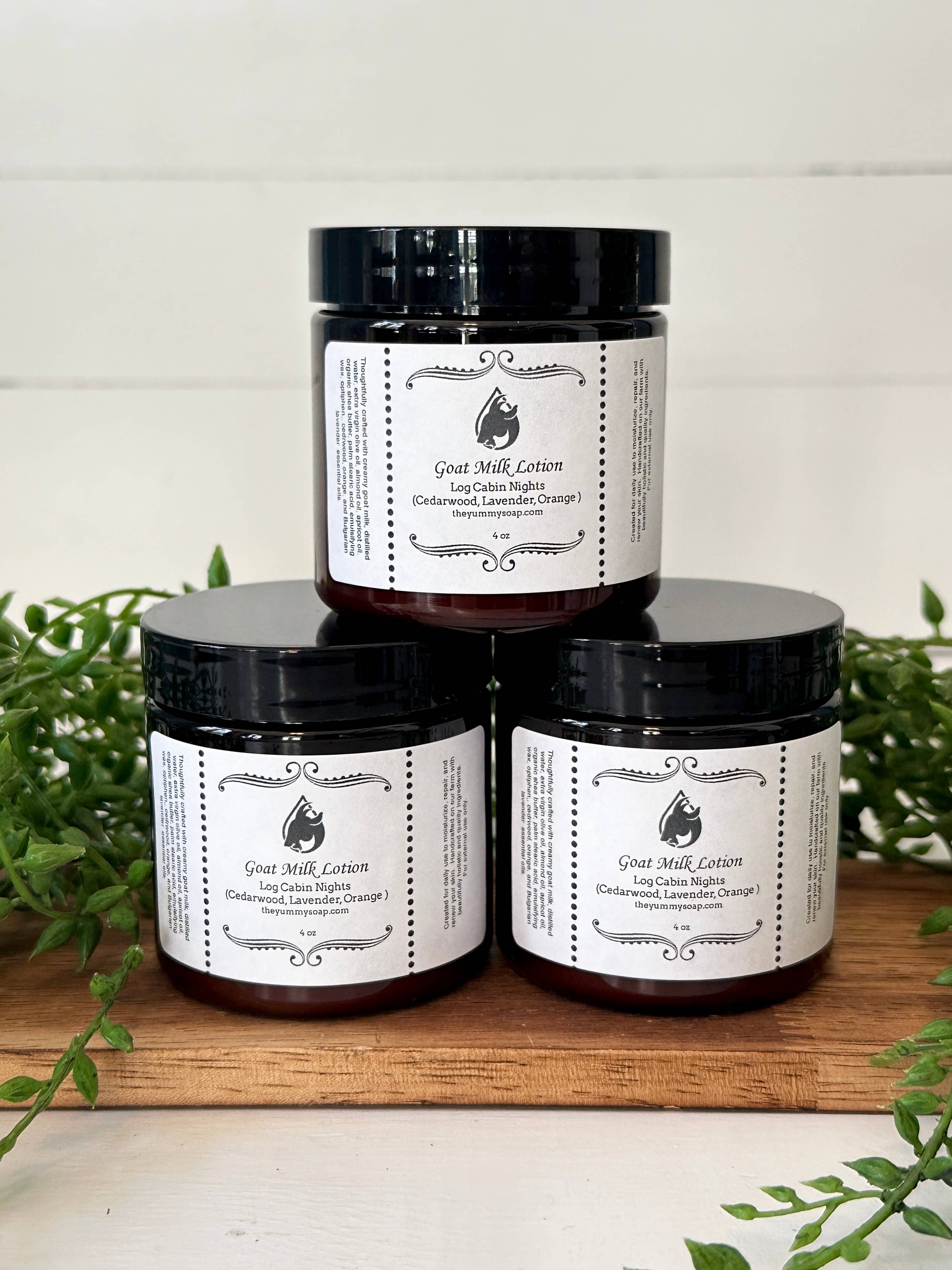 The Yummy Soap - Wholesale Body Cream/Lotion - Log Cabin Nights Goat Milk Lotion Hydrating Rustic Scent 4oz2