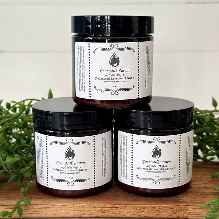 The Yummy Soap - Wholesale Body Cream/Lotion - Log Cabin Nights Goat Milk Lotion Hydrating Rustic Scent 4oz2