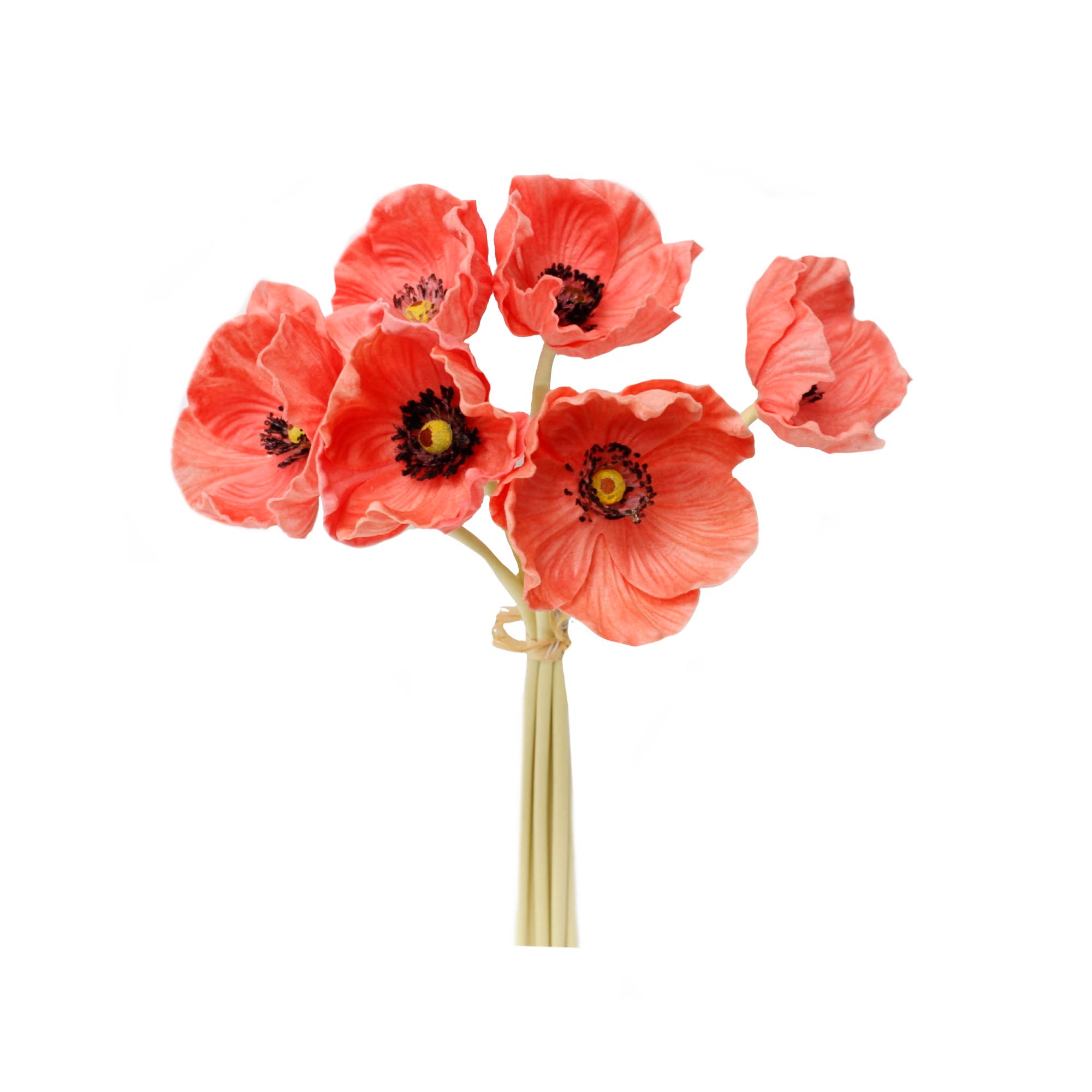 Angel Isabella - Wholesale Artificial Flowers - 11" Real Touch Poppy-6 stems per bundle5