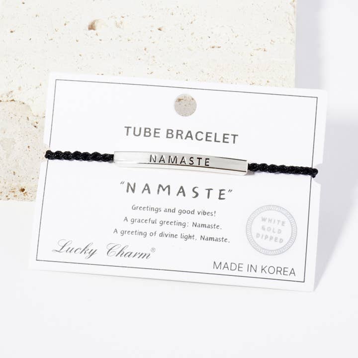 OHBOOBA DESIGN – wholesale Pärlarmband – Inspirerande meddelanden ”Namaste” Tube Bar Armband
