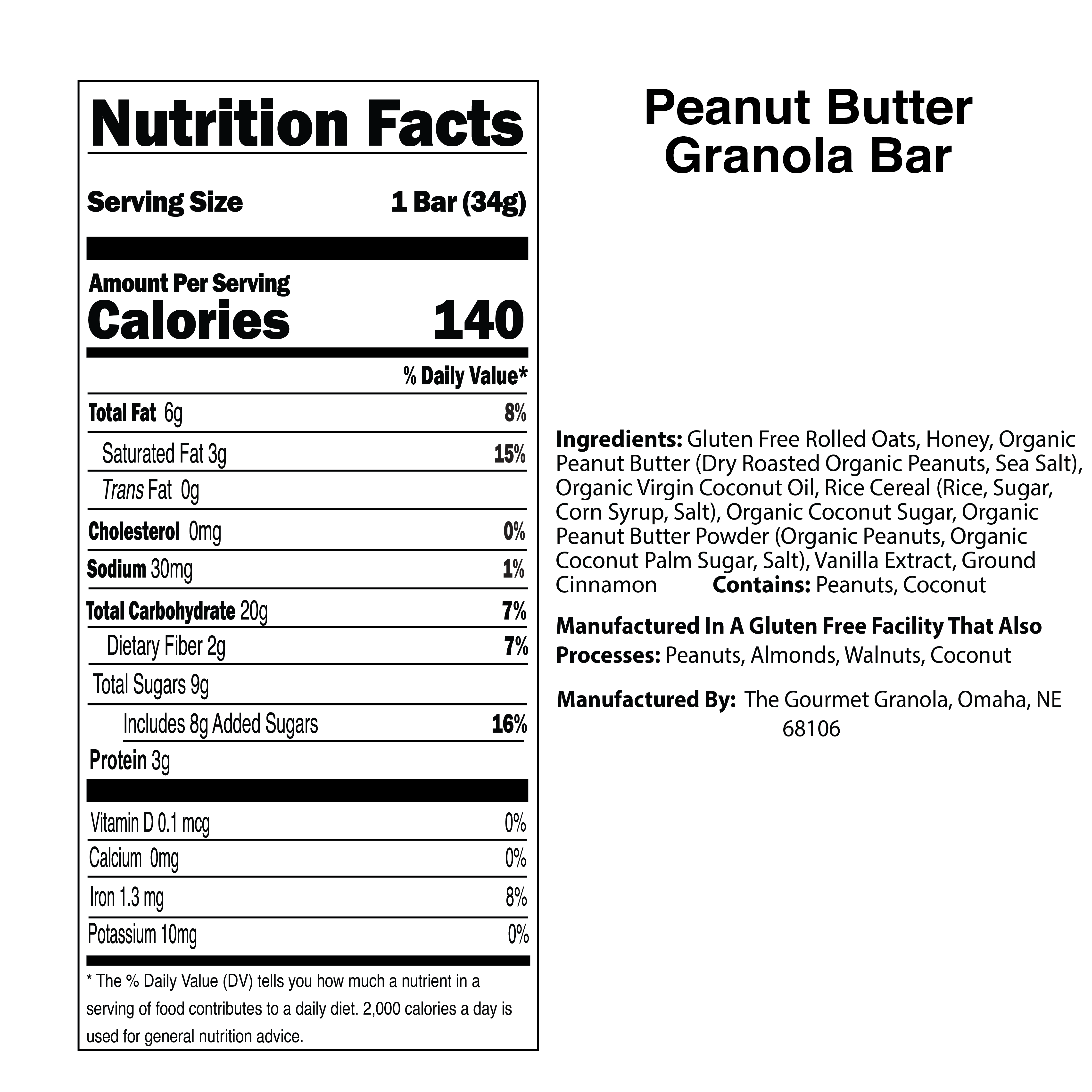 The Gourmet Granola - Wholesale Snack Bar - Peanut Butter Granola Bars - 6 Pack Box5