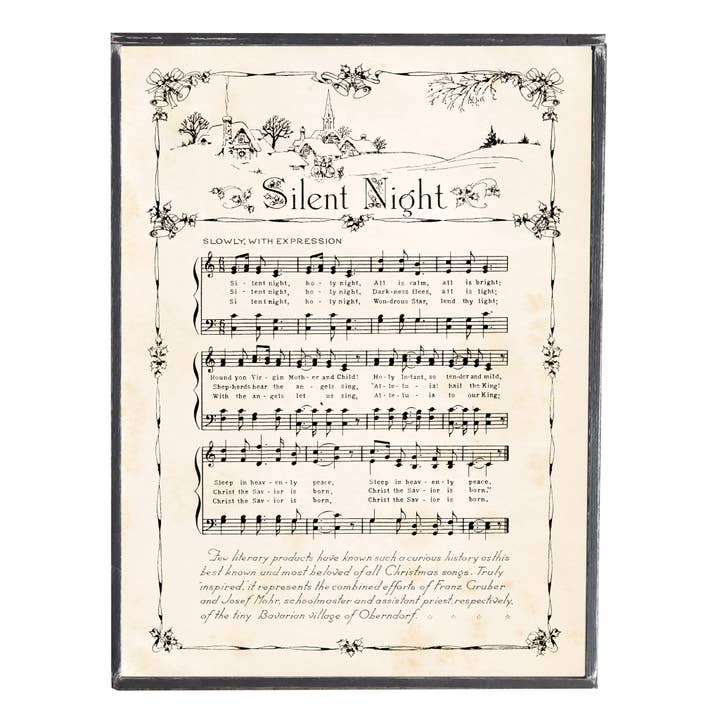 Vintage Print, Christmas Carol, Silent Night Holy Night for wholesale by Graphically Speaking Design