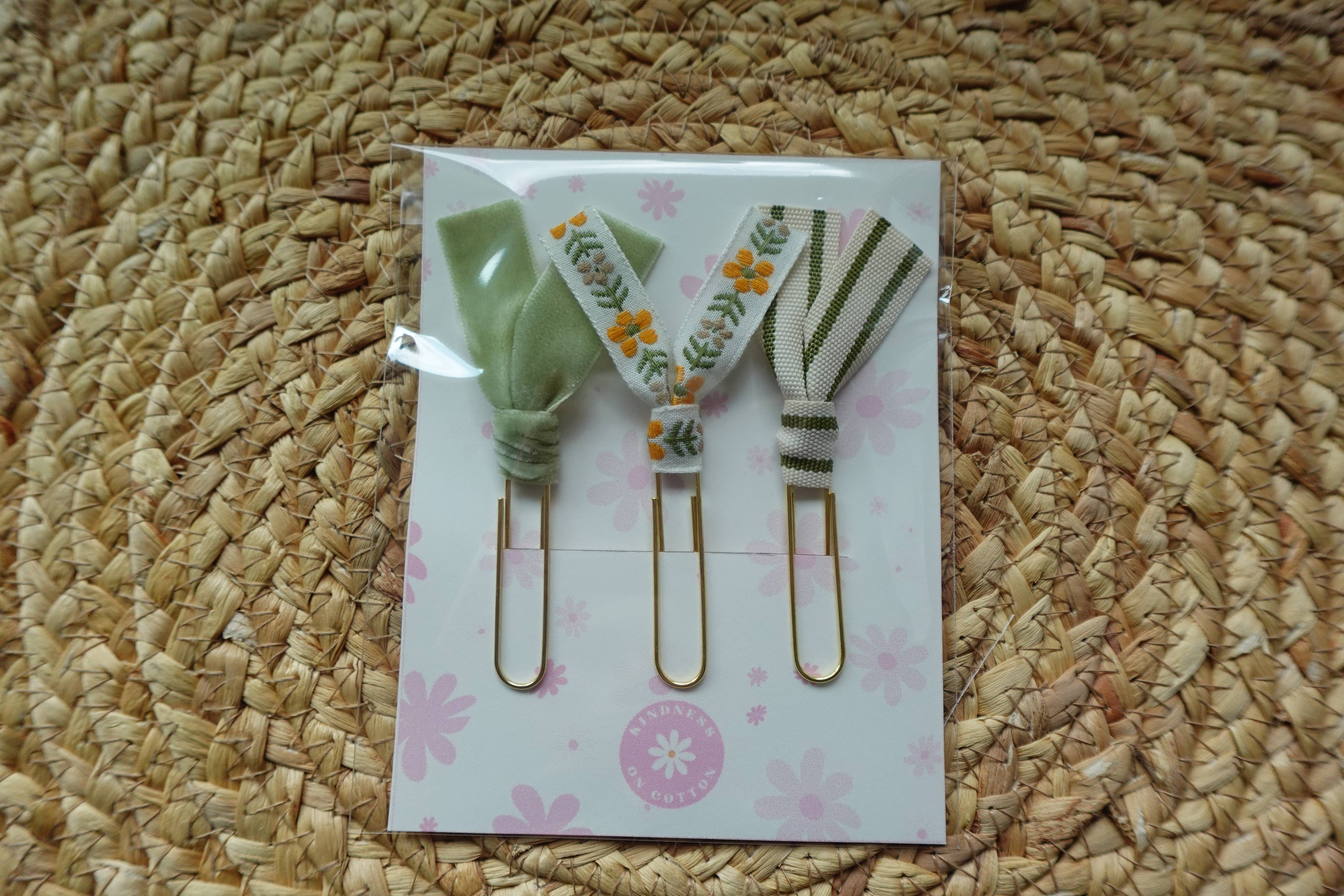 Kindness On Cotton - Wholesale Bookmark - Garden Grace Trio – Handmade Ribbon Bookmark3
