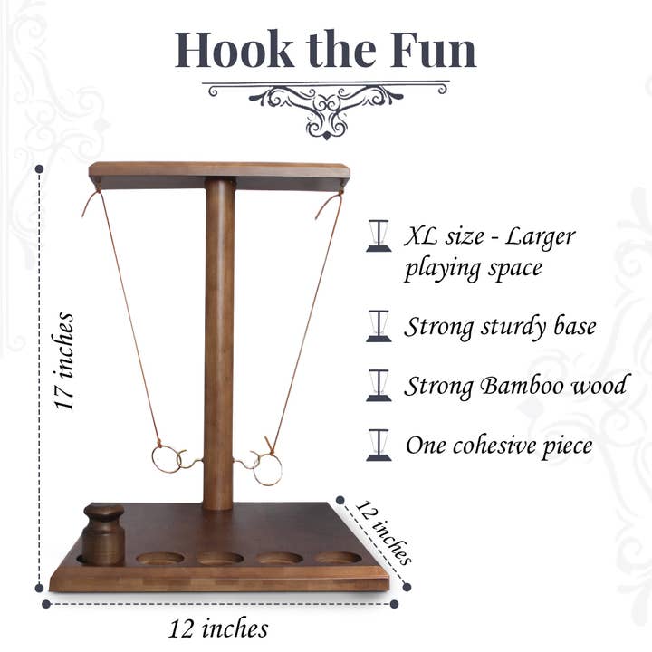 Authentic JOY - Wholesale Board Game - Bamboo Ring On a String Game