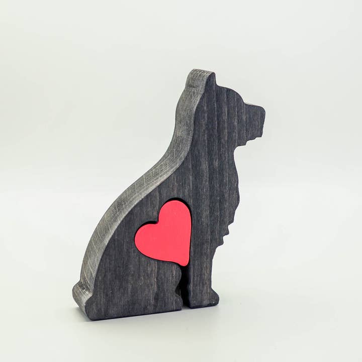 Wood Metamorphosis - Wholesale Decorative Figurine - Dog figurine - West Highland Terrier With Heart Handmade2