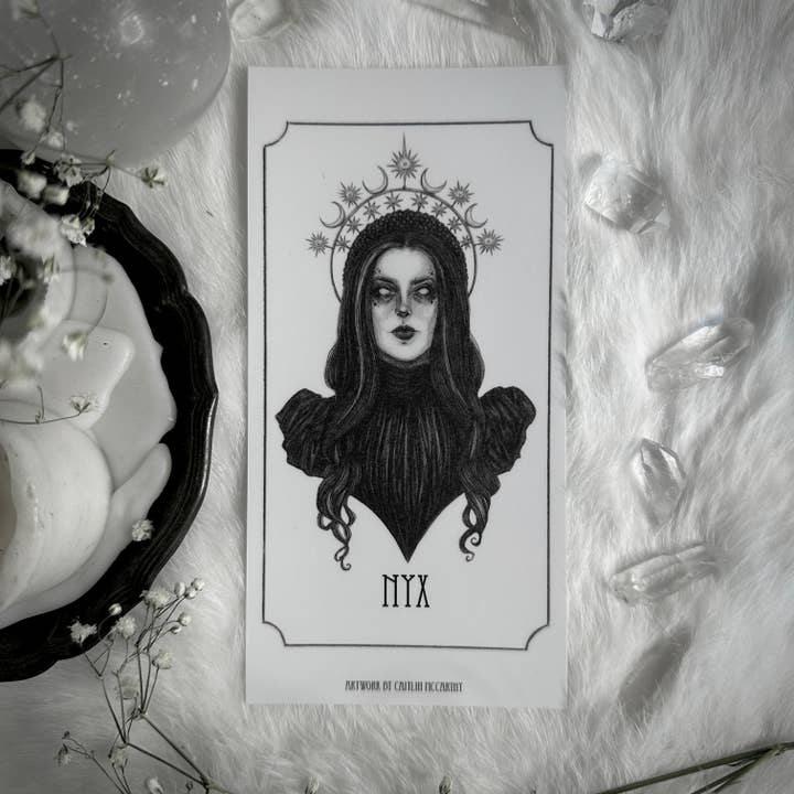 Nyx Alter Candle Klistermærker - Pakke med 5 Vinyl for engroshandel hos Caitlin McCarthy Art
